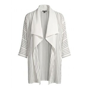 DAIRI Fashion Boho White Black Open Front Kimono Cardigan Duster Plus One Size